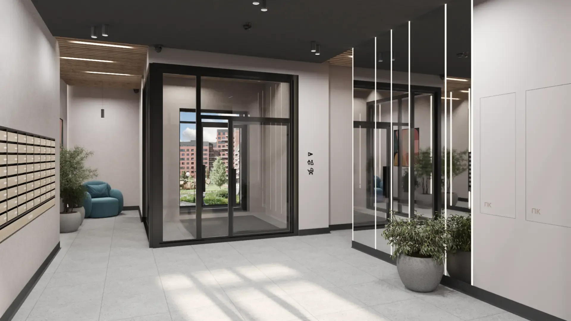 Дизайн-проект интерьеров МОП ЖК Комарово-парк